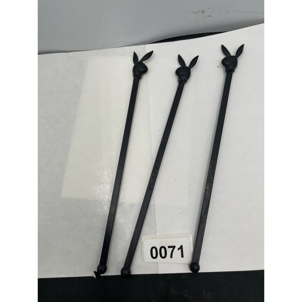 Vintage Playboy / Playboy Club Bunny Cocktail Swizzle Stir Sticks Lot of 3